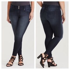 Torrid Jeans Jegging Skinny 3 Button High Waist 20 Short Ankle Stretch High Rise